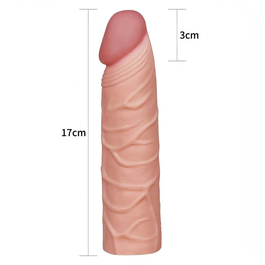 Realistic Phallic Sheath 17 cm and 2.5 extension - Flesh Pink