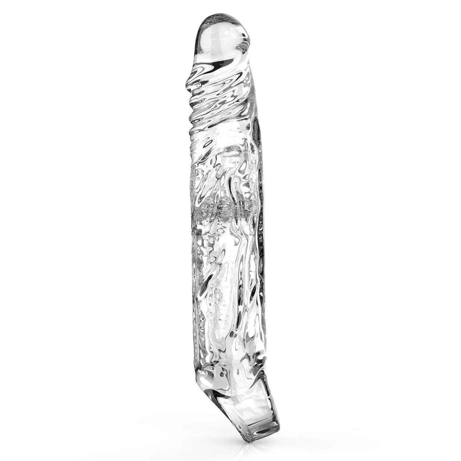 Phallic Sheath with Stimulating Ribs - Extra Large, Transparent