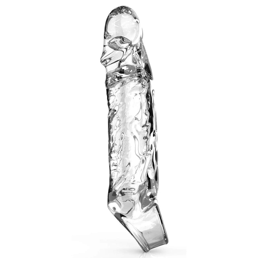 Phallusscheide mit stimulierenden Rippen – mittelgroß, transparent