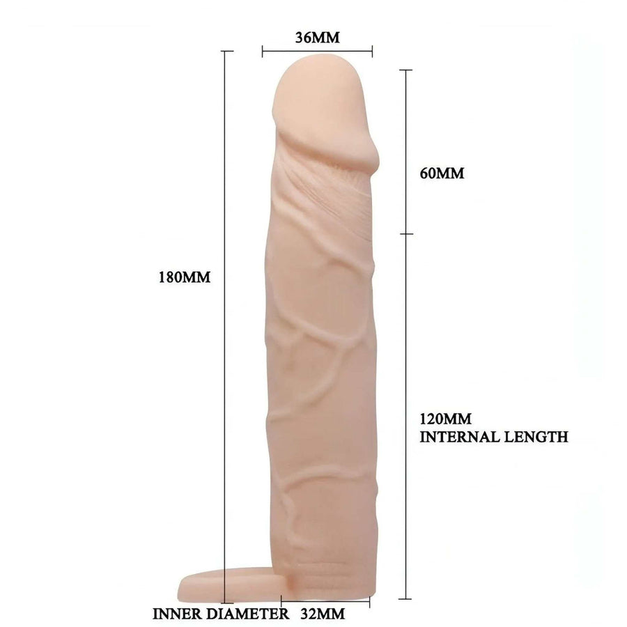 Realistic Flesh Pink Sheath 18cm long with 6cm extension