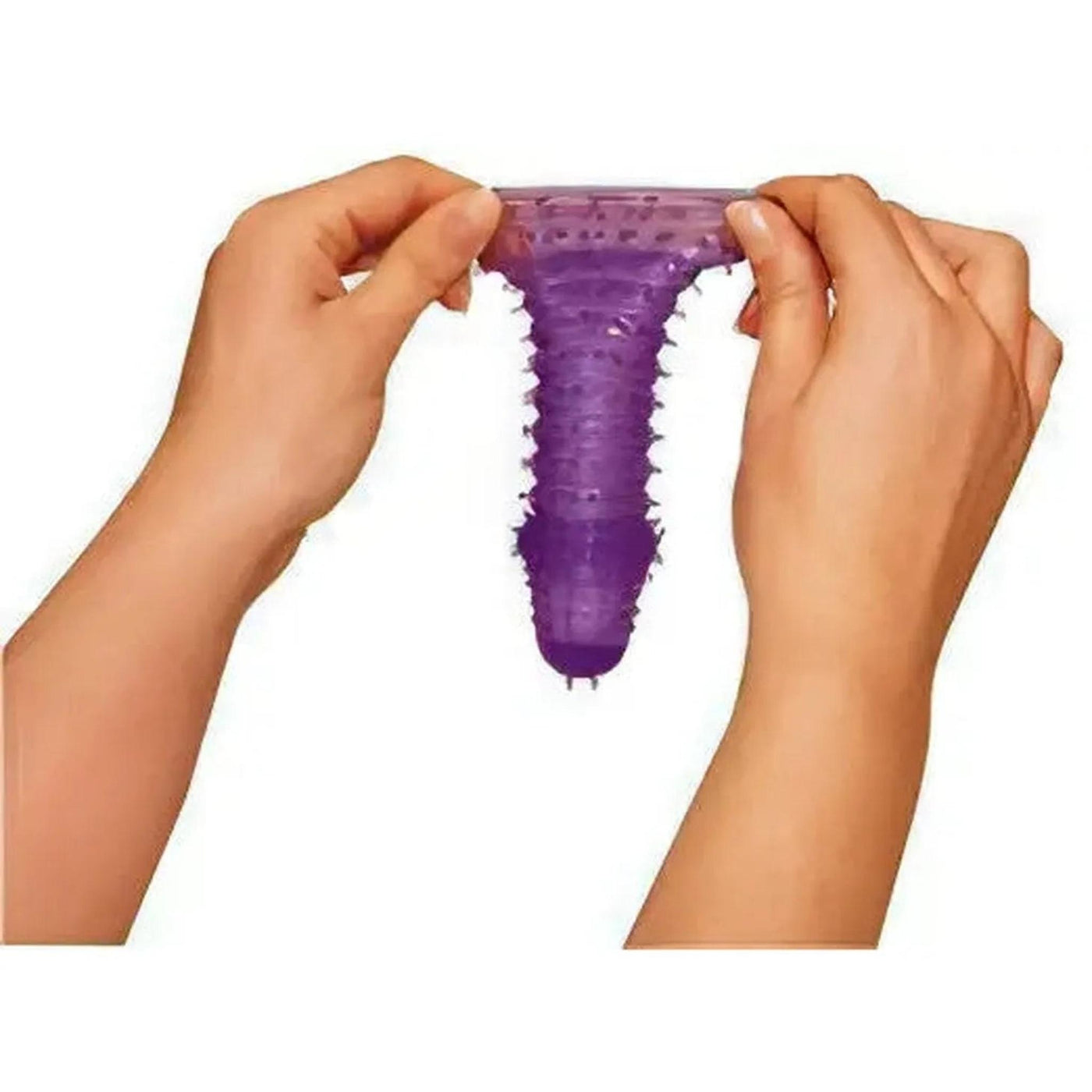 Guaina fallica in silicone con rilievi e nervature stimolanti