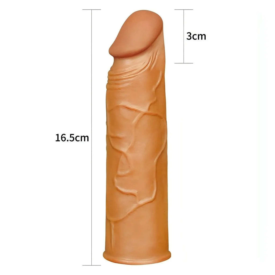Realistic phallic sheath - Increases 2.54 cm in length and 30% of the glans