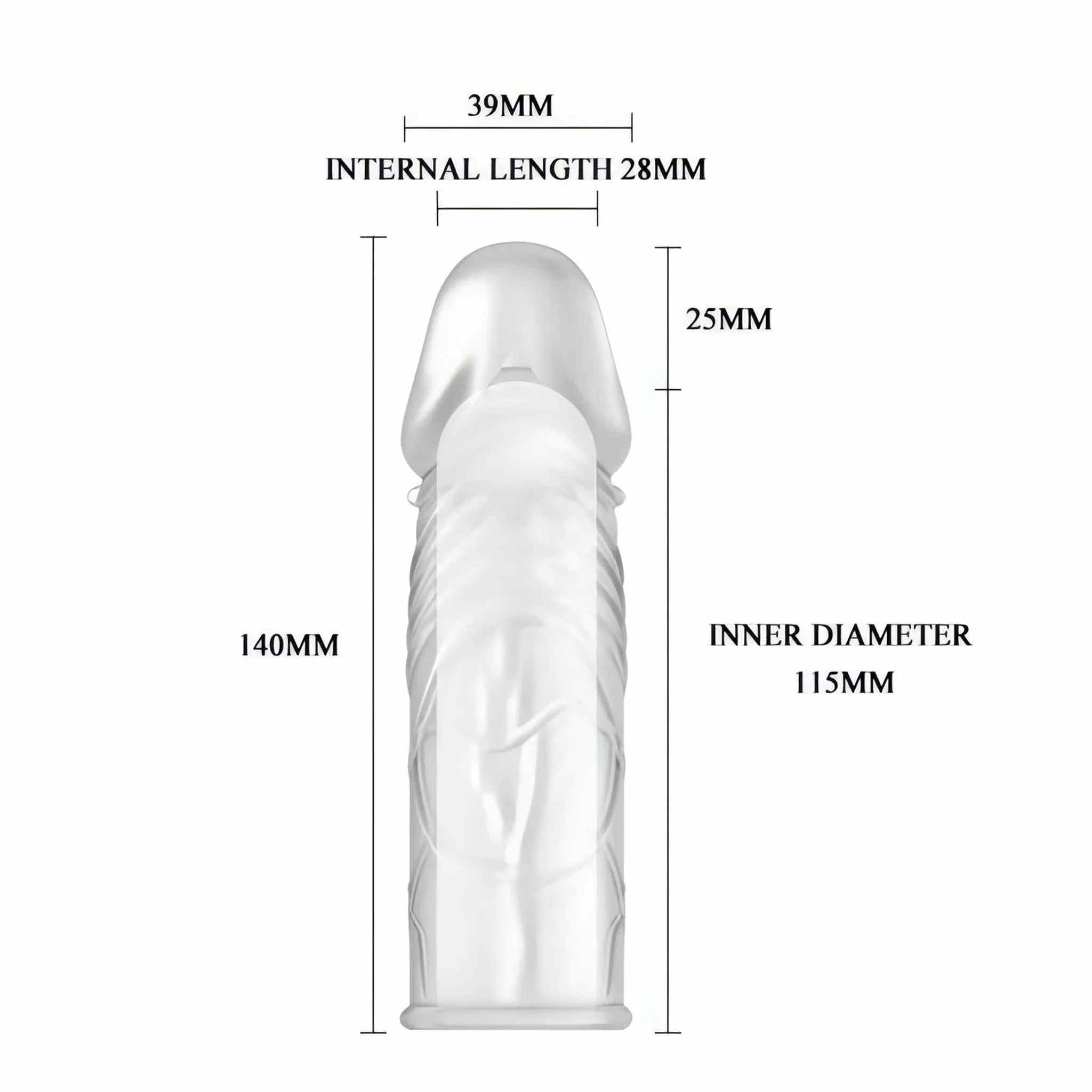 Guaina stimolante con venature in rilievo - Trasparente