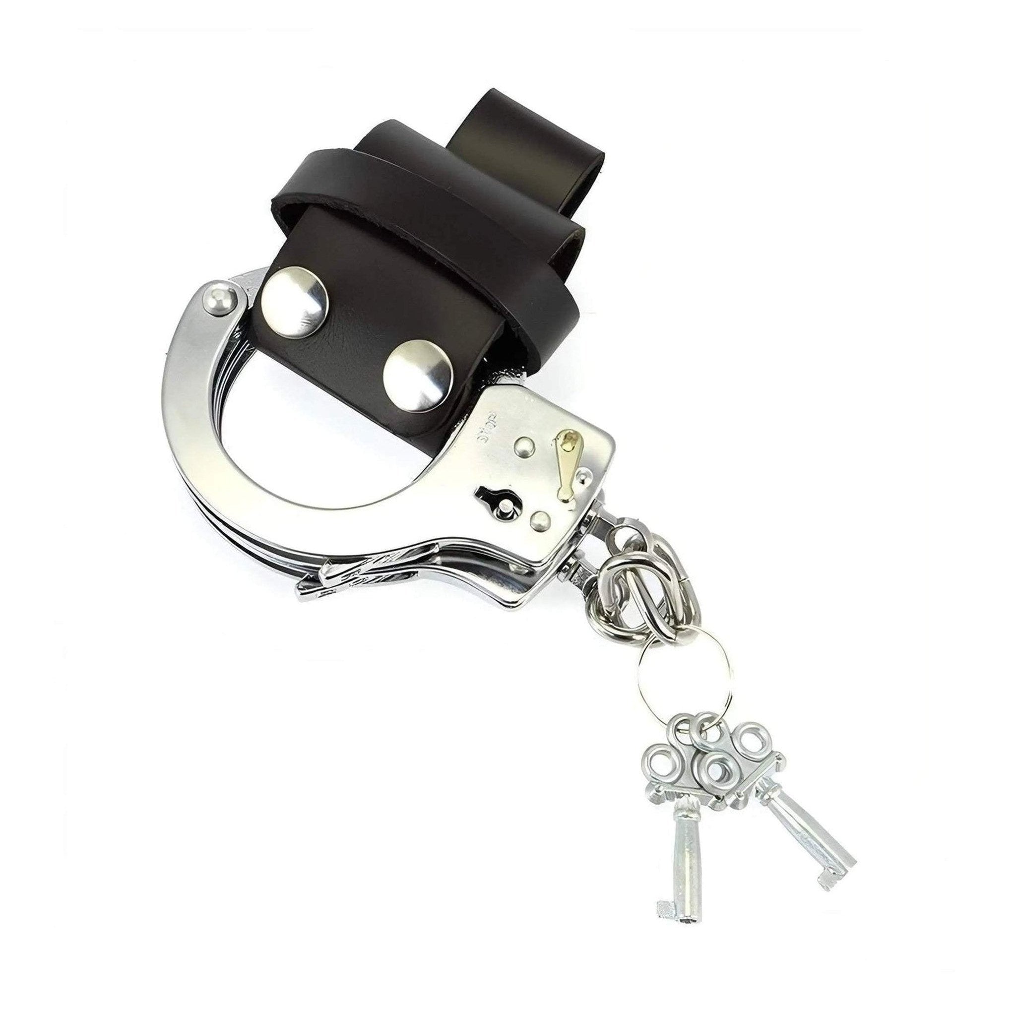 Handschellentasche Leder Schwarz