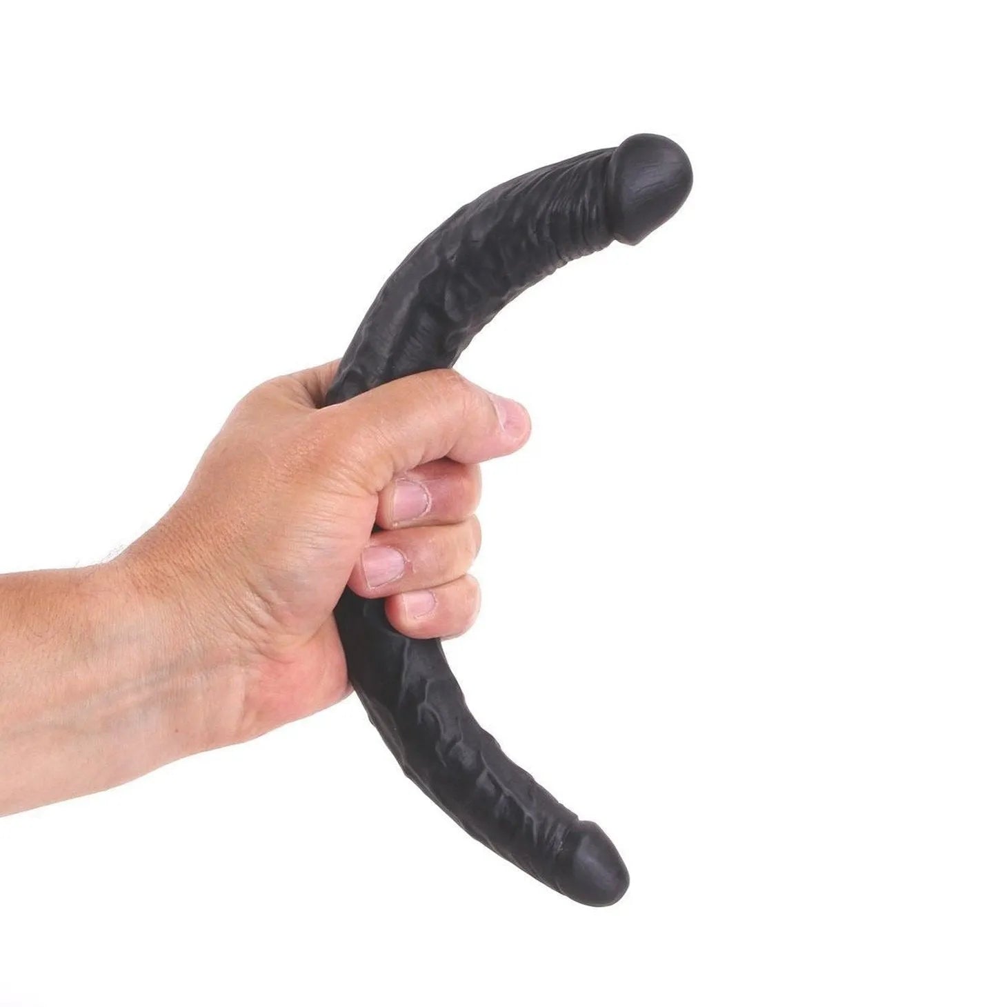 Horseshoe Double Dong Extra Morbido - Nero, Ø 2.5/3 cm, Lunghezza 30 cm - GoEstasy