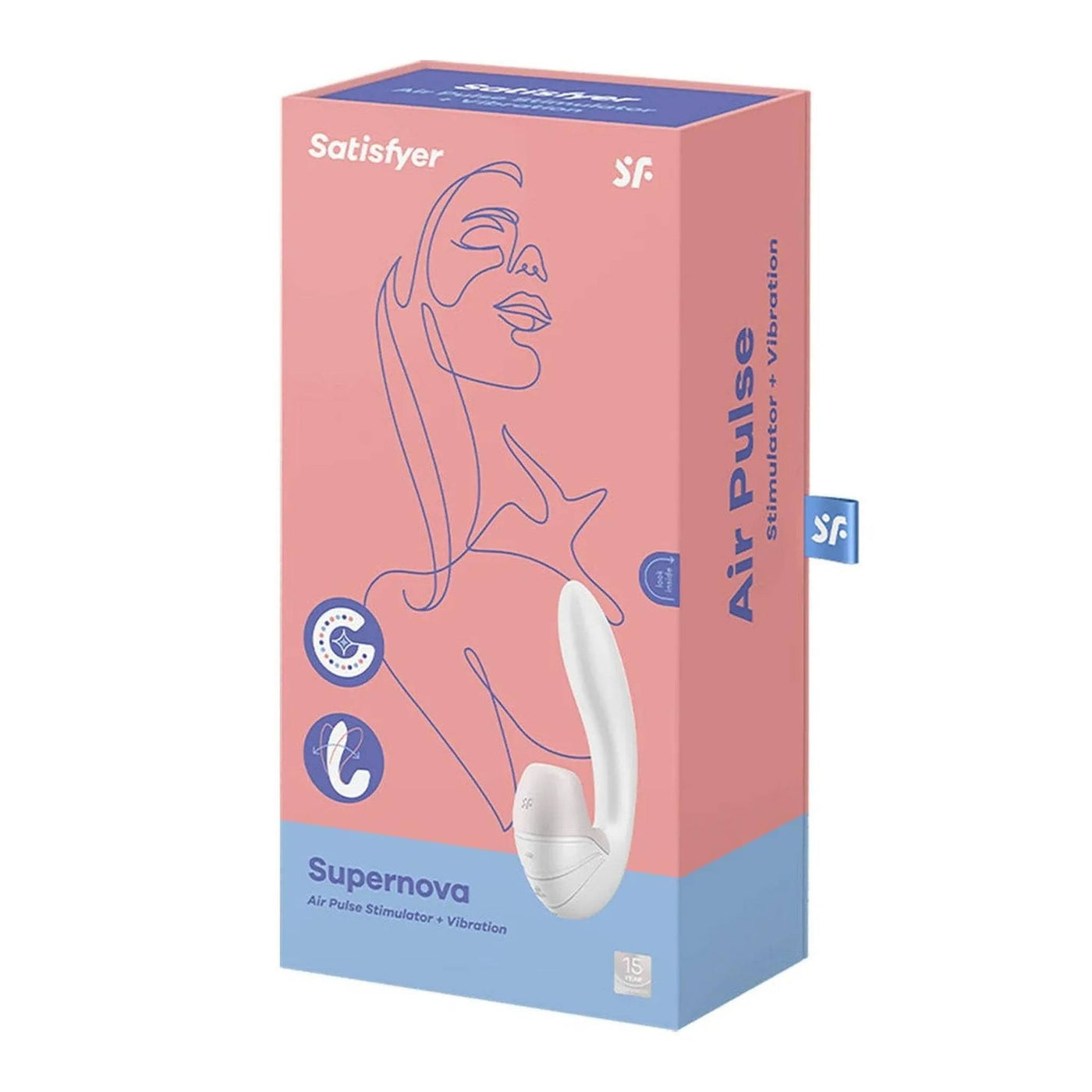 Insertable Double Air Pulse Vibrator Supernova - White