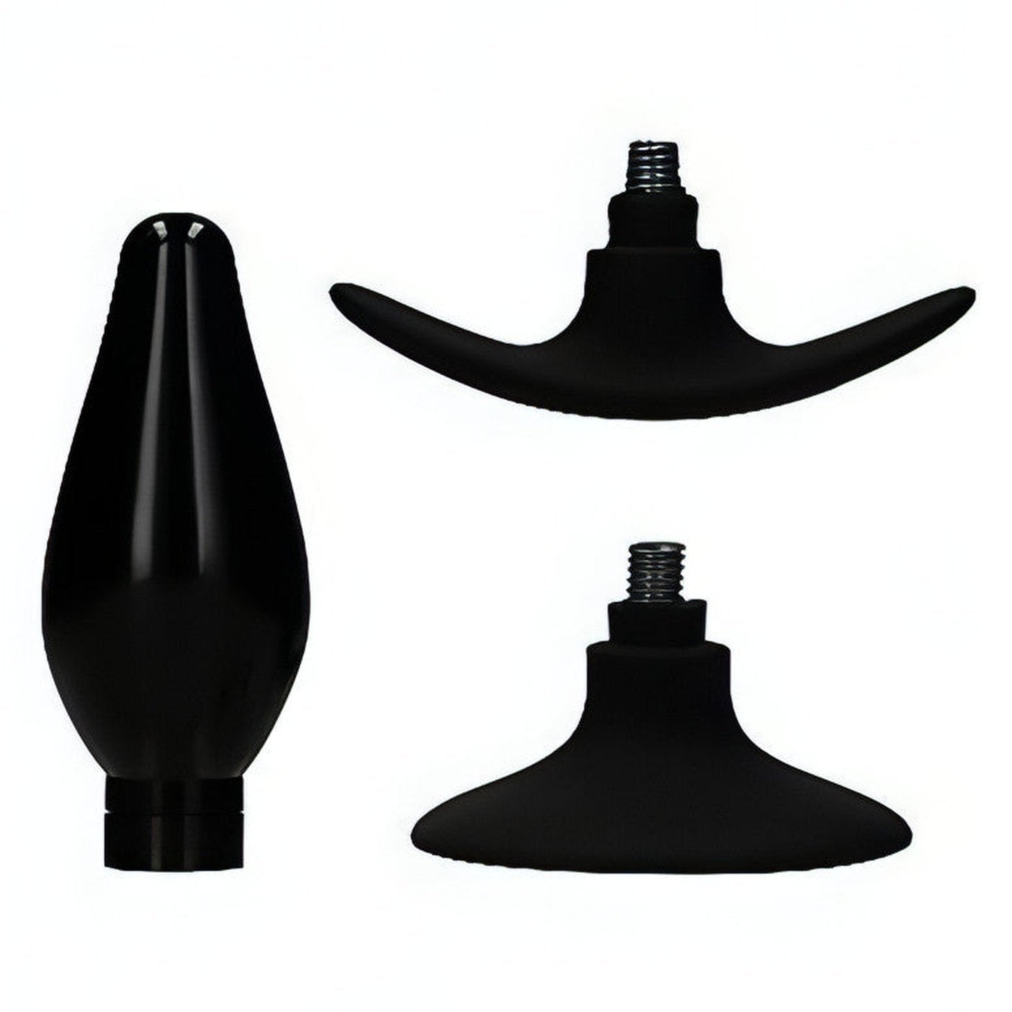 Interchangeable Butt Plug Set - Rounded Large - Black - GoEstasy