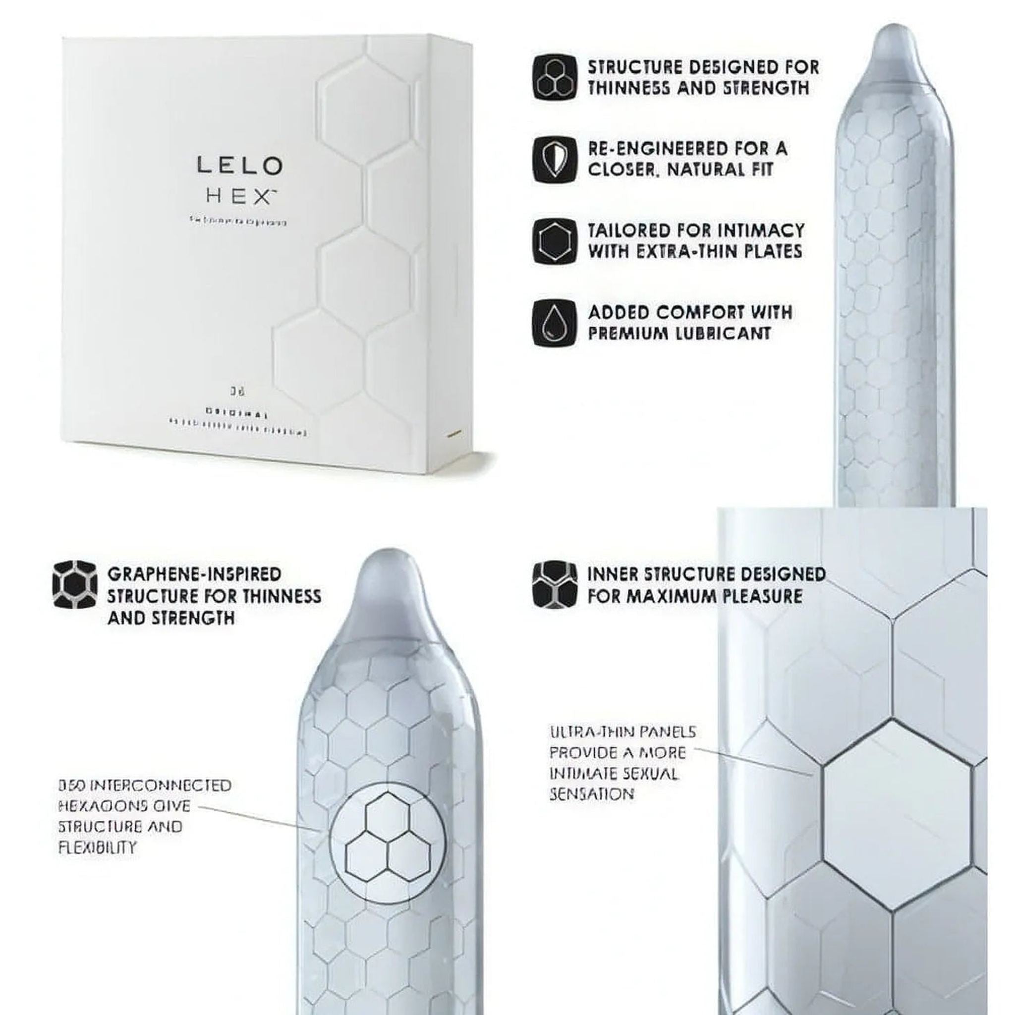 Lelo Hex Natural – Confezione da 12 profilattici