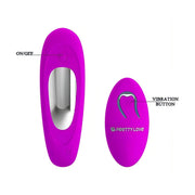 Vibratore coppia C-shaped viola con pulsante ON/OFF e telecomando wireless Pretty Love