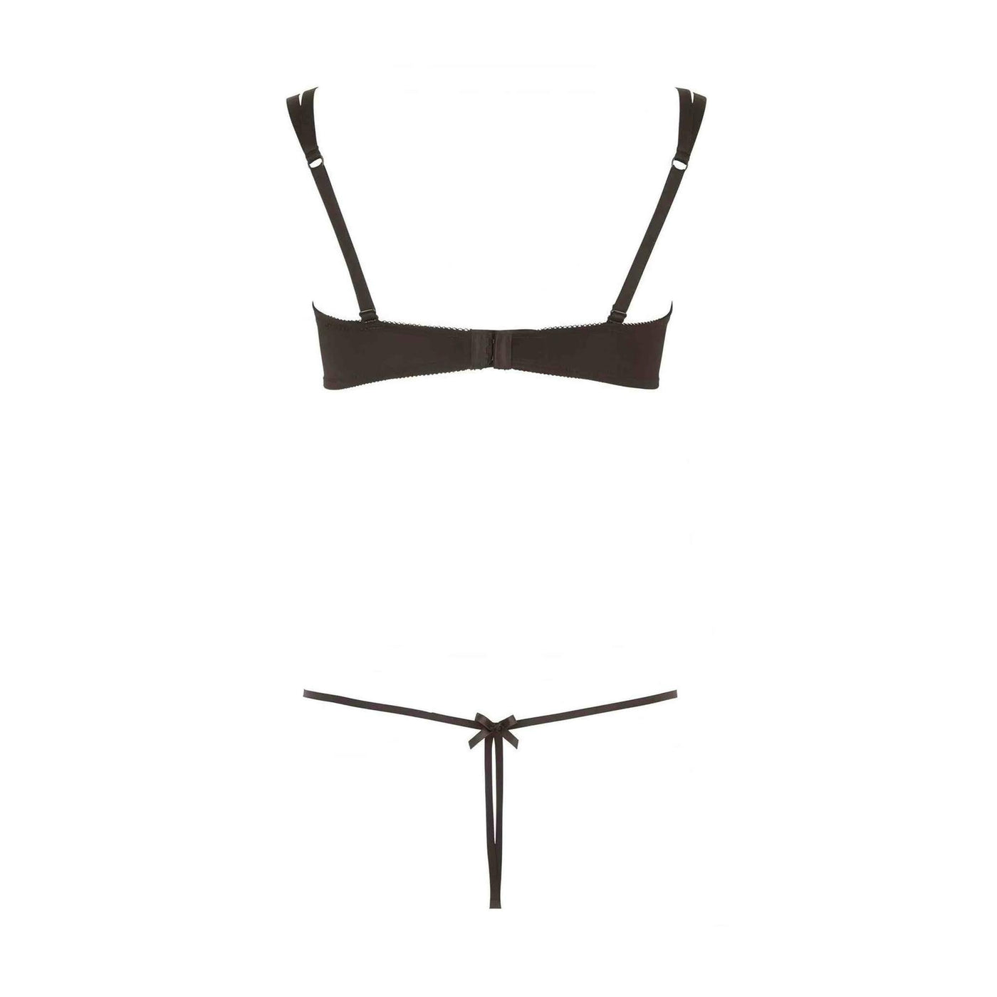 Lingerie minima per il massimo effetto!Completino sexy nero con seno scoperto e apertura inguinale - S