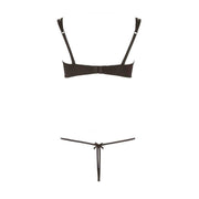 Lingerie minima per il massimo effetto!Completino sexy nero con seno scoperto e apertura inguinale - S