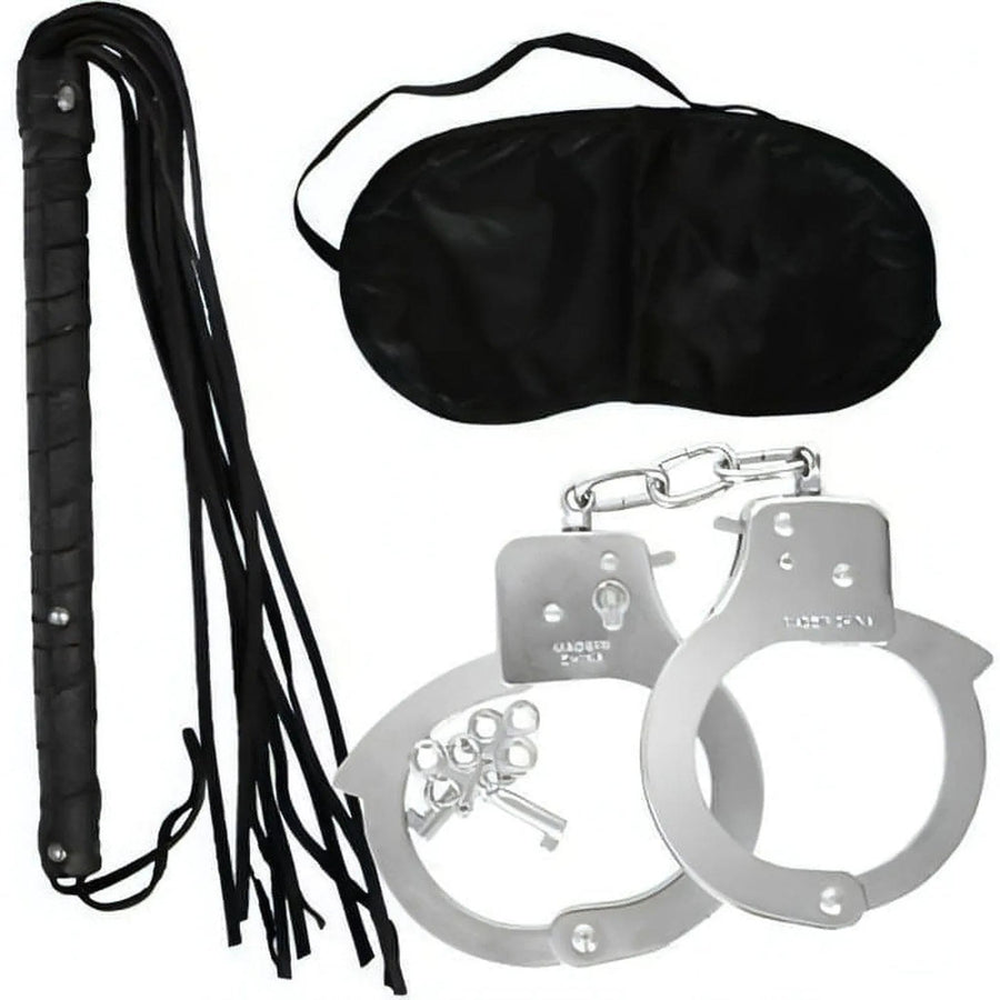 Lover's Fantasy Kit - Handcuffs, whip and blindfold set