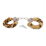 Manette metalliche con peluche leopradato