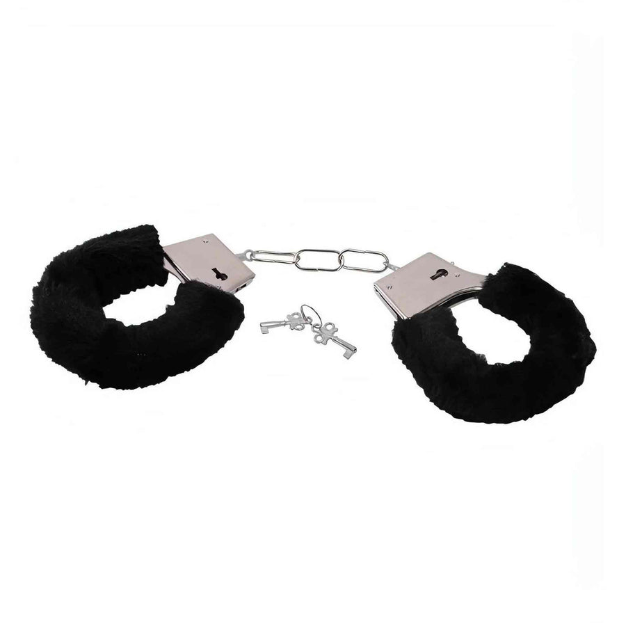 Manette metalliche con peluche nero