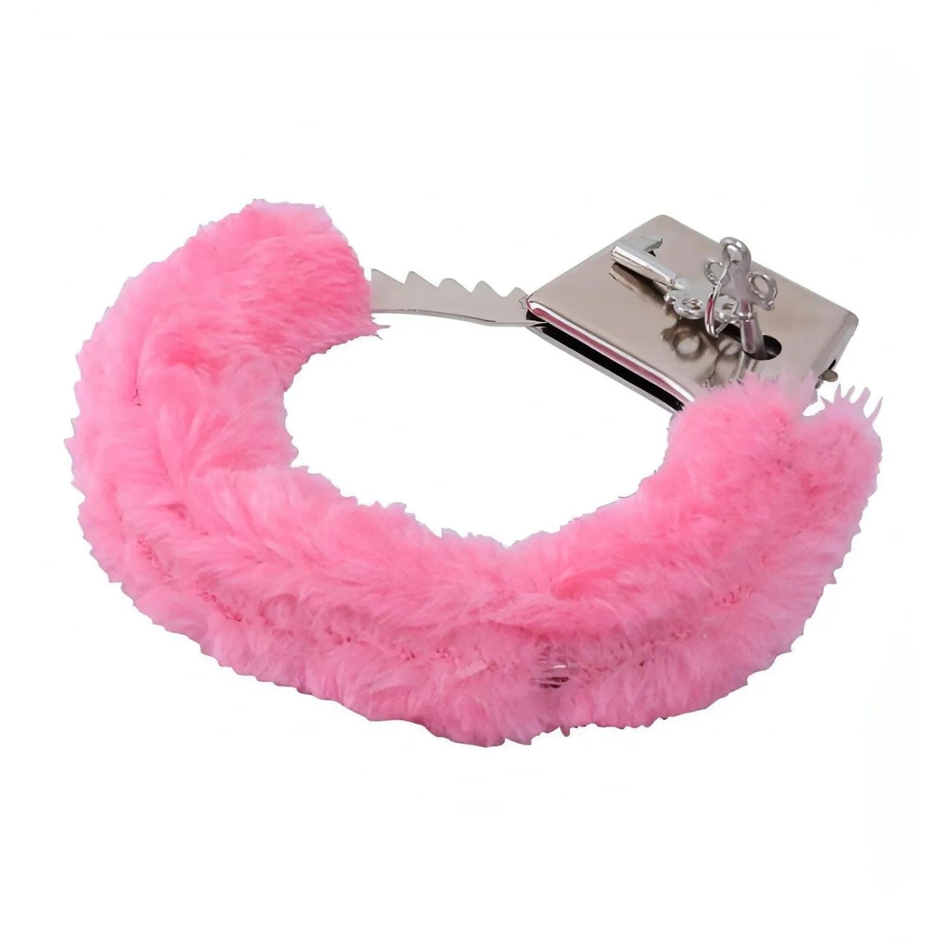 Manette metalliche con peluche rosa