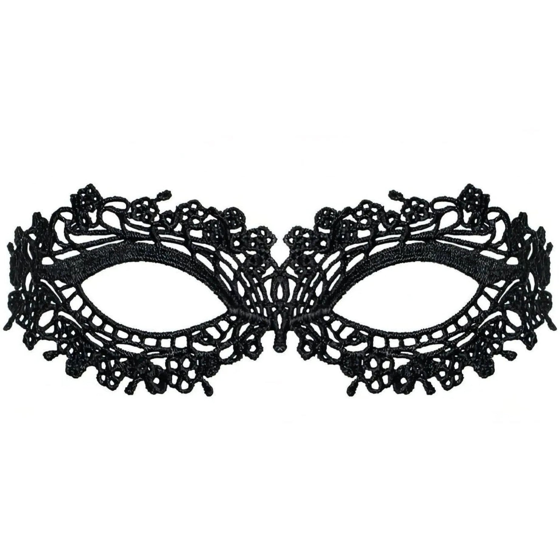 Mascherina in pizzo ricamata - Nero