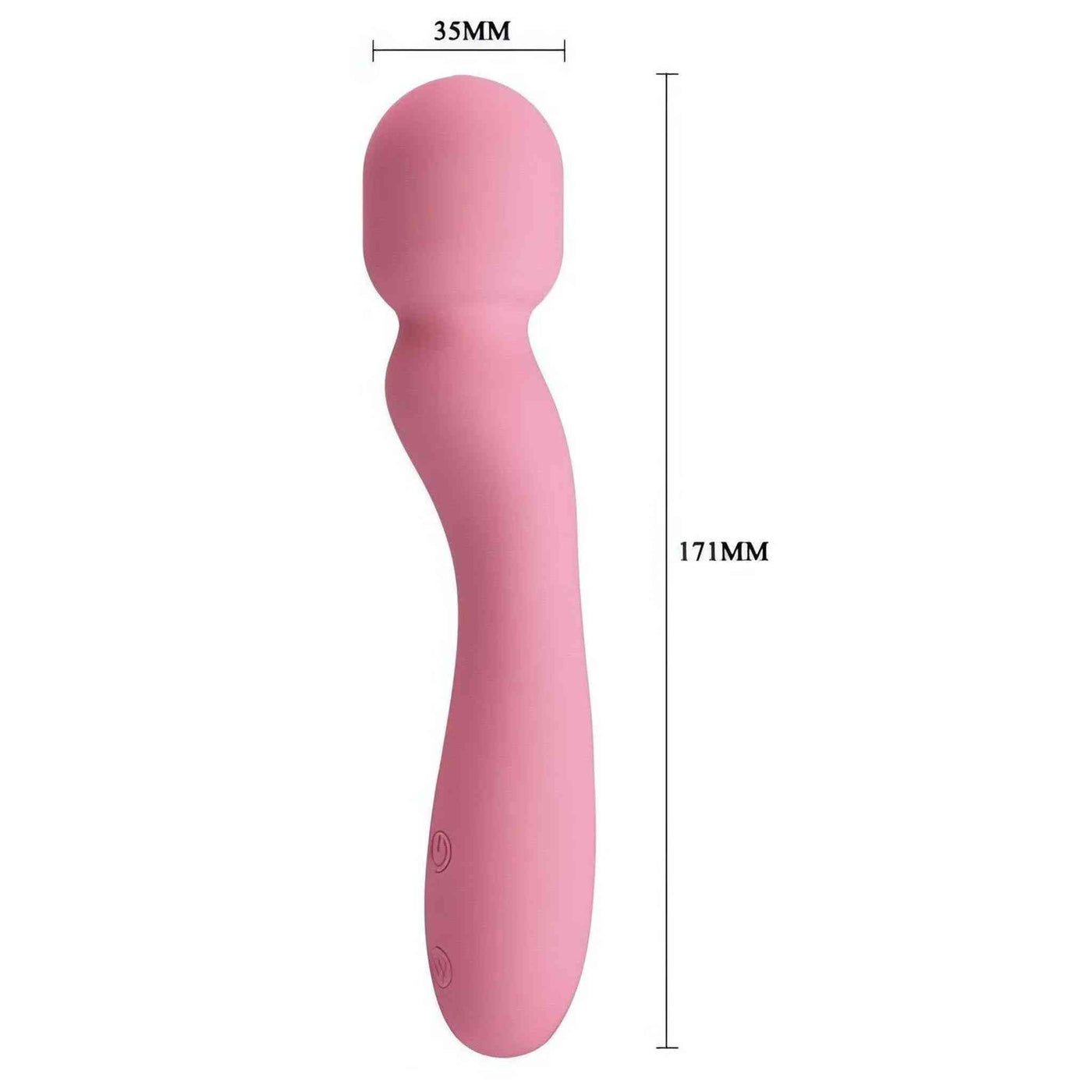 Dimensioni vibratore a bacchetta rosa 35mm testa 171mm totale ergonomico