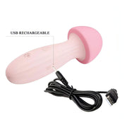 Massaggiatore Clitorideo Mushroom con 10 modalità diverse di vibrazione - 100% Silicone, Ricaricabile