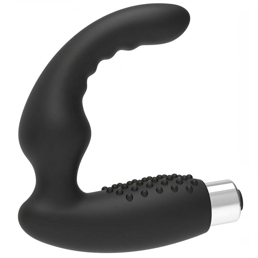 Rechargeable Silicone Prostate Massager with 10 Different Vibration Modes - Black