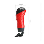 Masturbatore realistico rosso nero dimensioni 283mm con ventosa regolabile
