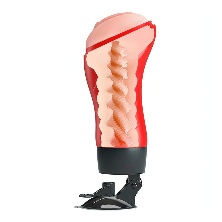 Realistic Tilting and Adjustable Masturbator, with suction cup - 12 vibration modes and Dirty Talk