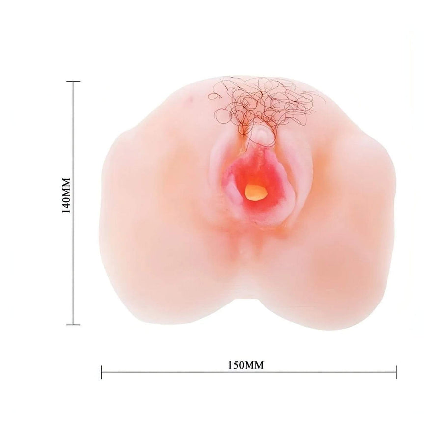 Super realistic vibrating vagina masturbator with hair - Multispeed, Flesh Pink