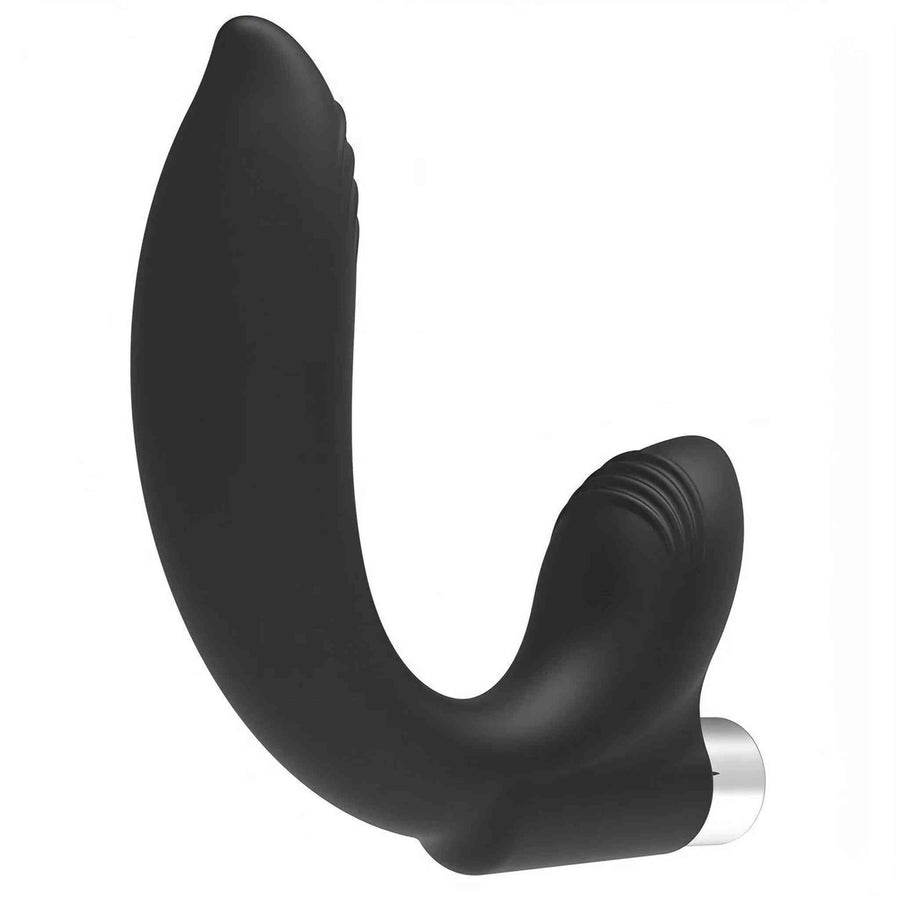 Maxi Curve Prostate and perineum massager in silicone - 10 vibration modes, Rechargeable, Black