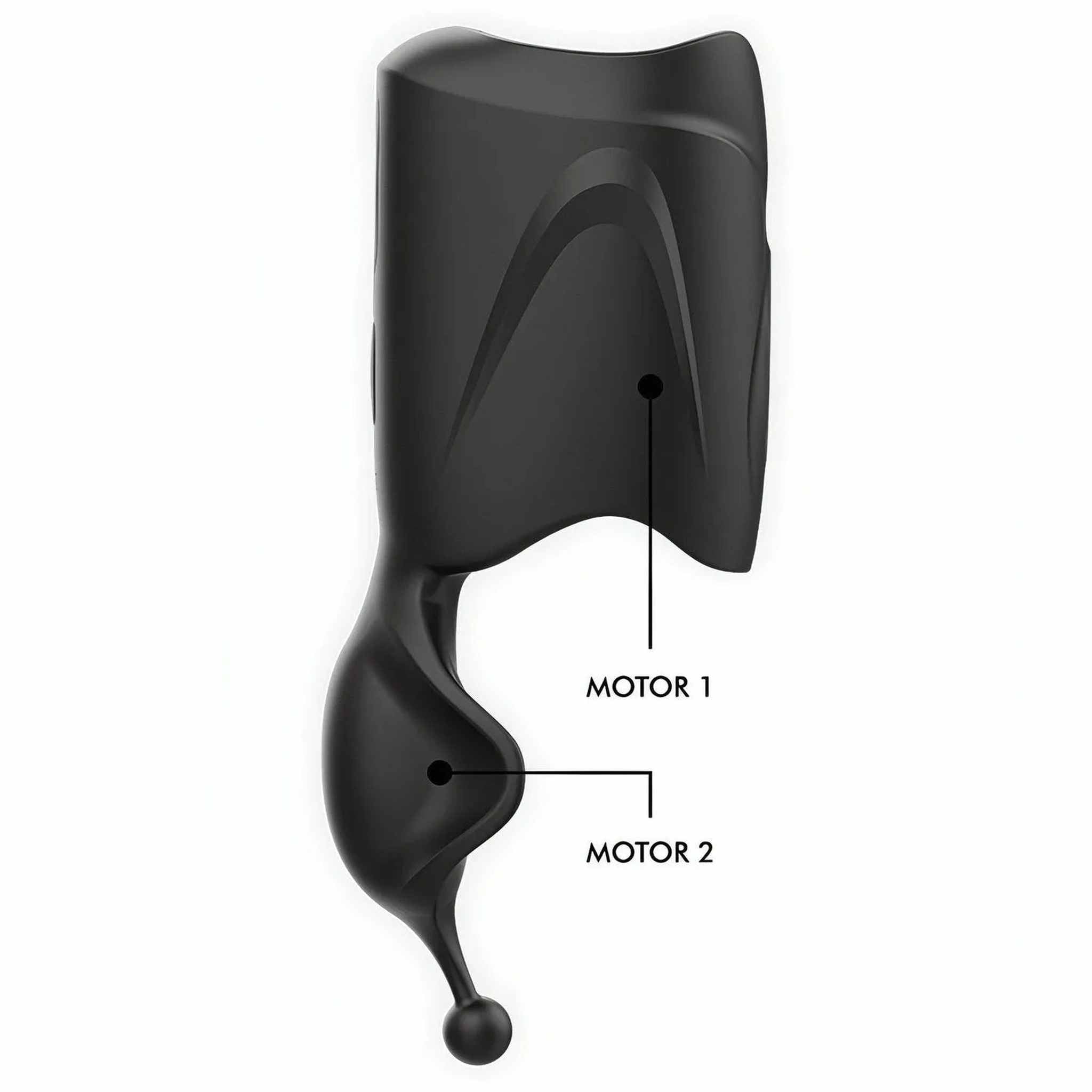 Men's Wand Massager - Potente masturbatore ergonomico con due potentissimi motori, 10 modalità di vibrazione