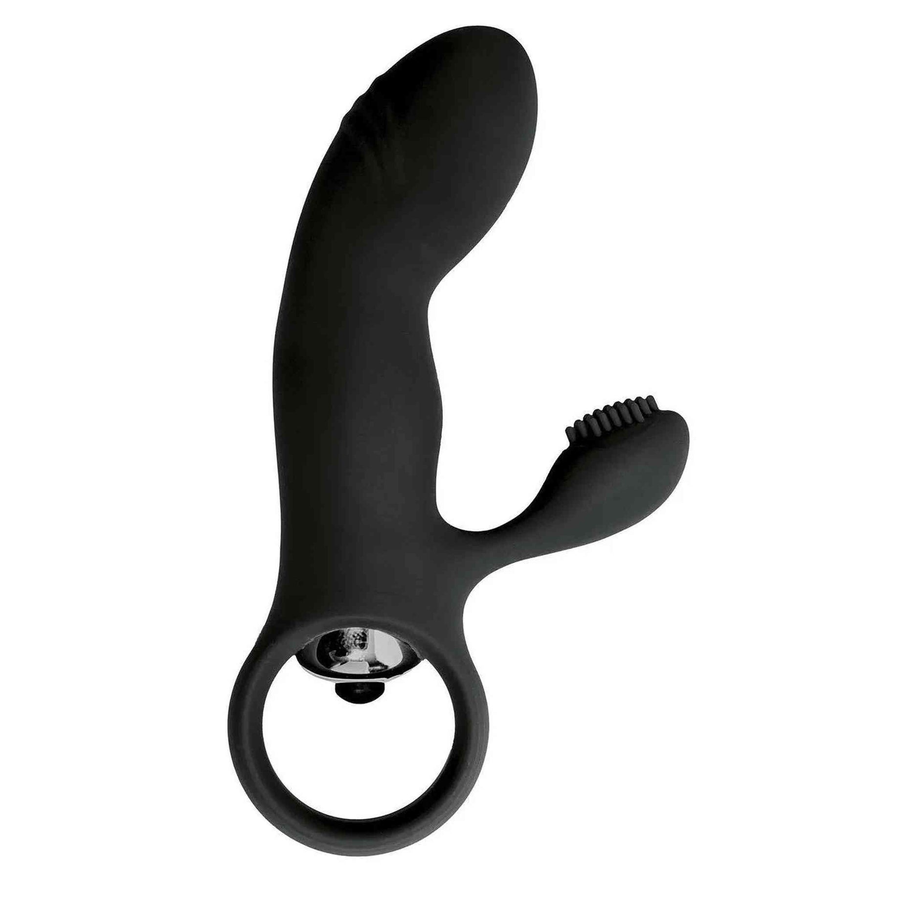 Mini Vibratore Rabbit stimolazione interna ed esterna in 100% puro Silicone - Nero, Batteire Incluse