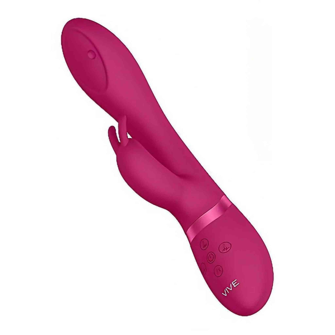 Vibratore rabbit fucsia Mira quattro pulsanti controllo modalità e intensità