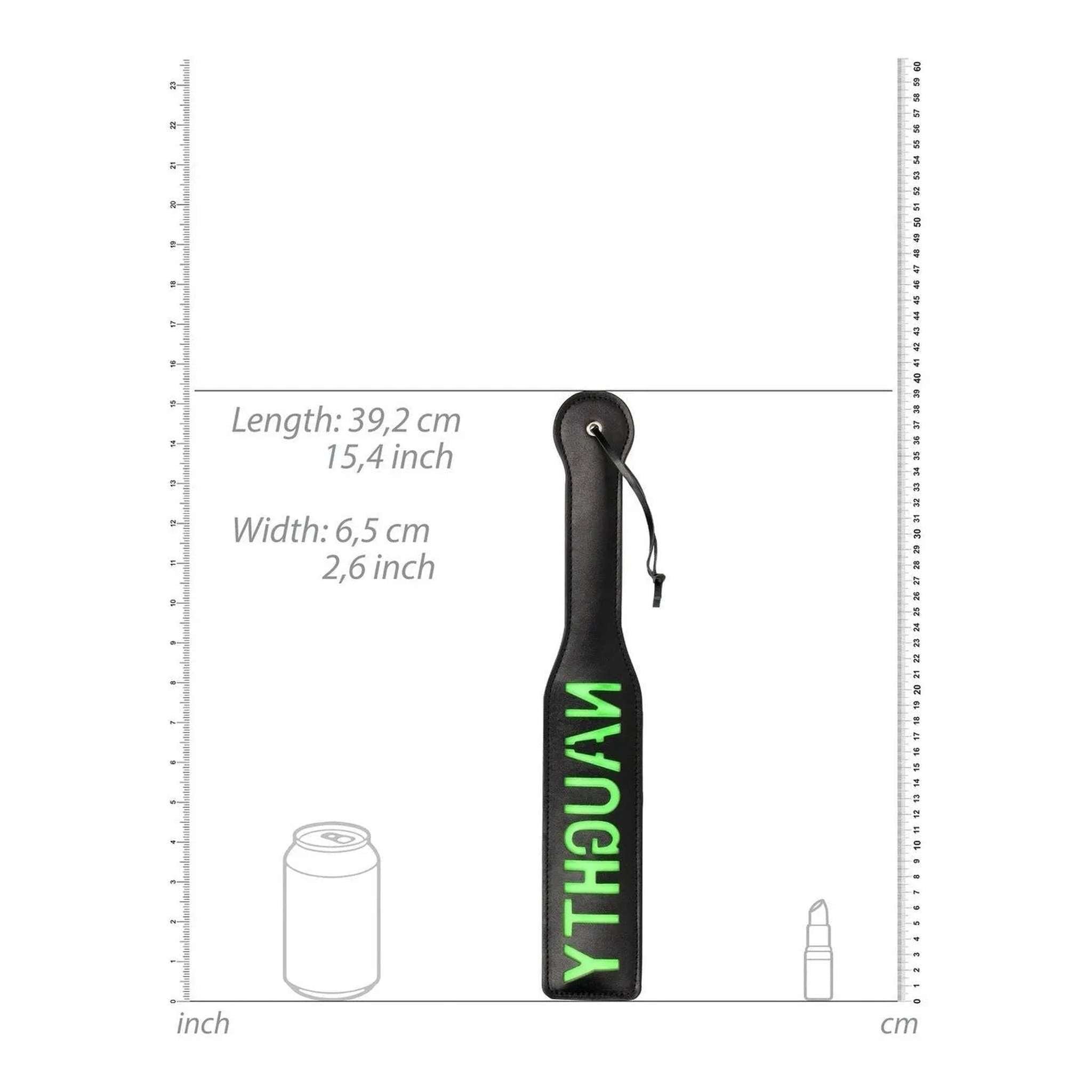 'Naughty'' Paddle - Glow in the Dark - Black/Neon Green