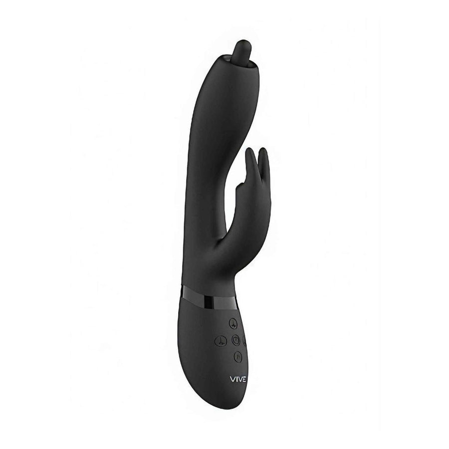Conejo vibrador del Nilo con 3 motores y puntos fijos para estimular el punto G - Negro