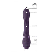 Vibratore rabbit nero vista frontale con anello attacco e punta rotante 360