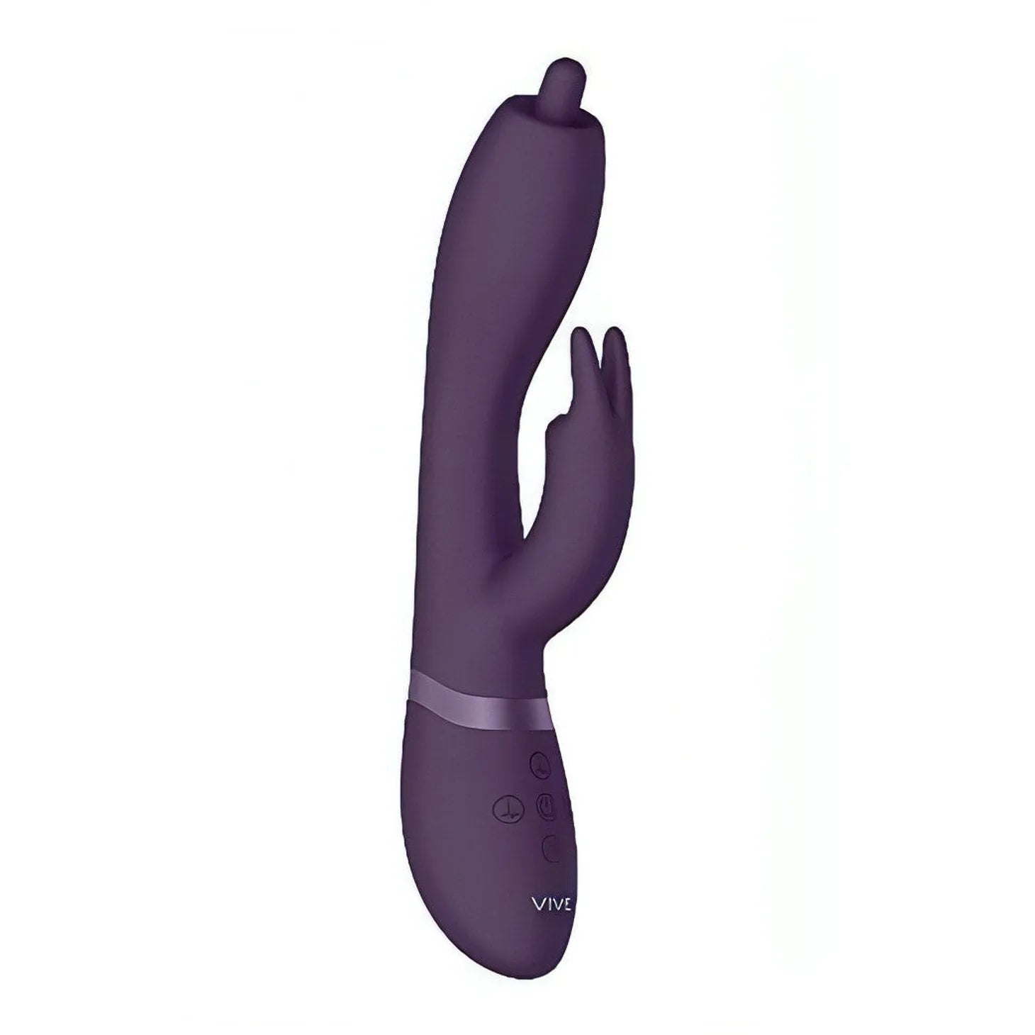 Nilo Vibratore Rabbit con 3 motori separati e pinpoint per stimolare punto G - Prugna - GoEstasy