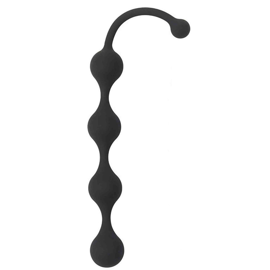 Anal beads in medical silicone Medium Size - 21 cm, Black