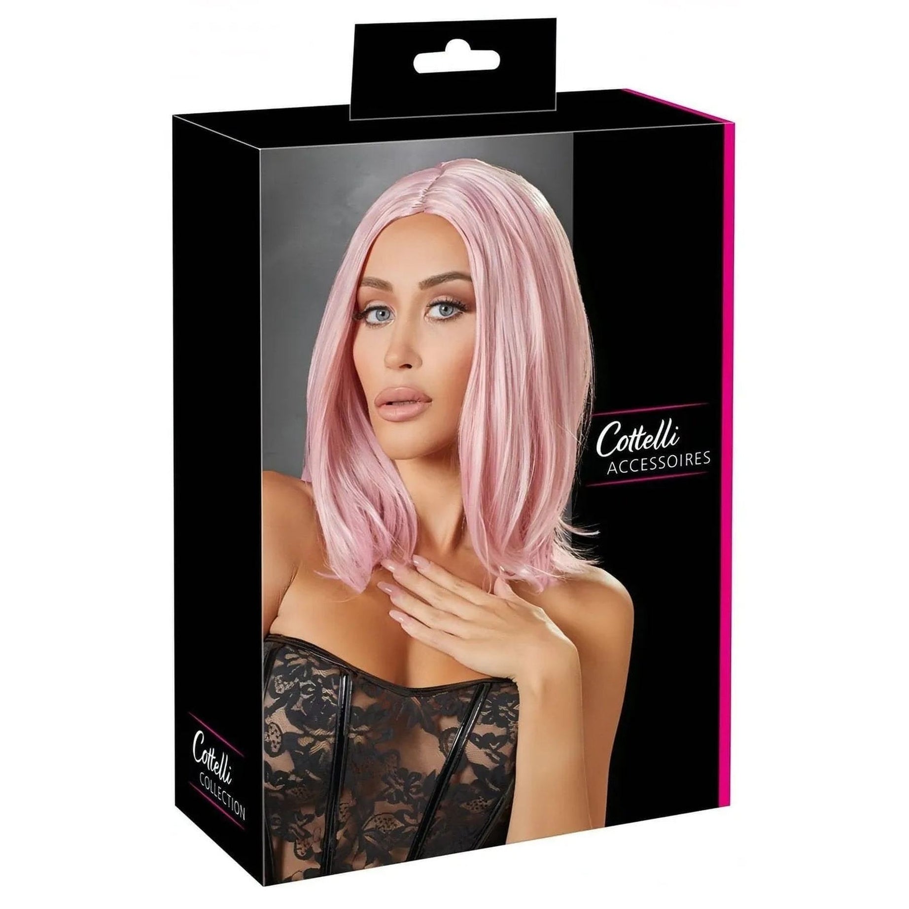 Parrucca Capelli Rosa 30 cm