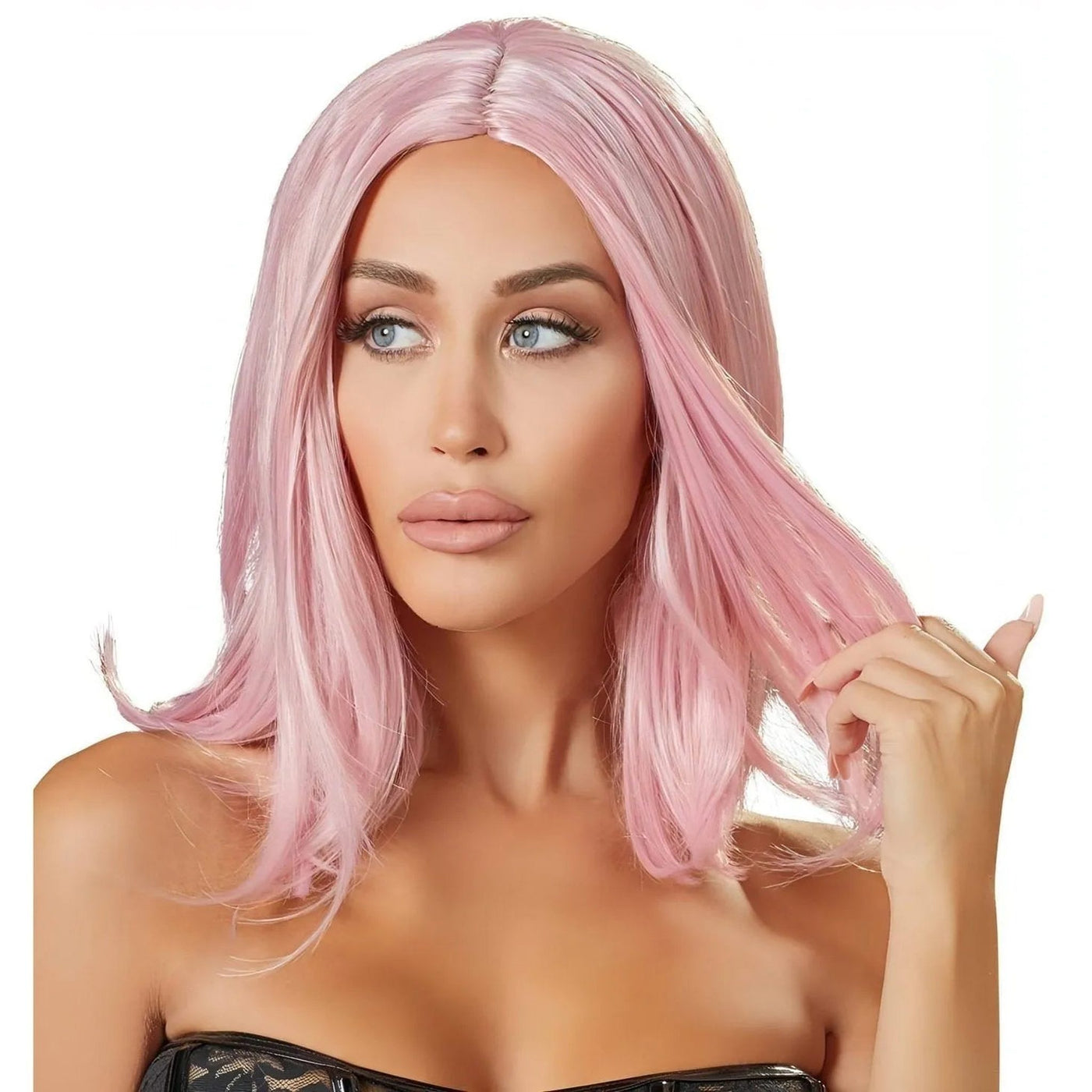 Parrucca Capelli Rosa 30 cm