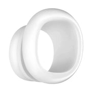 Punta Climax bianca profilo laterale con base di fissaggio per stimolatore Satisfyer