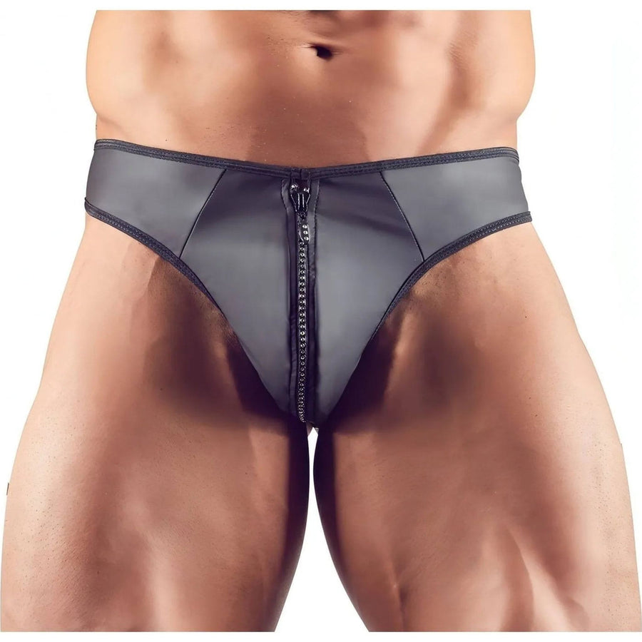 Perizoma uomo con zip di strass