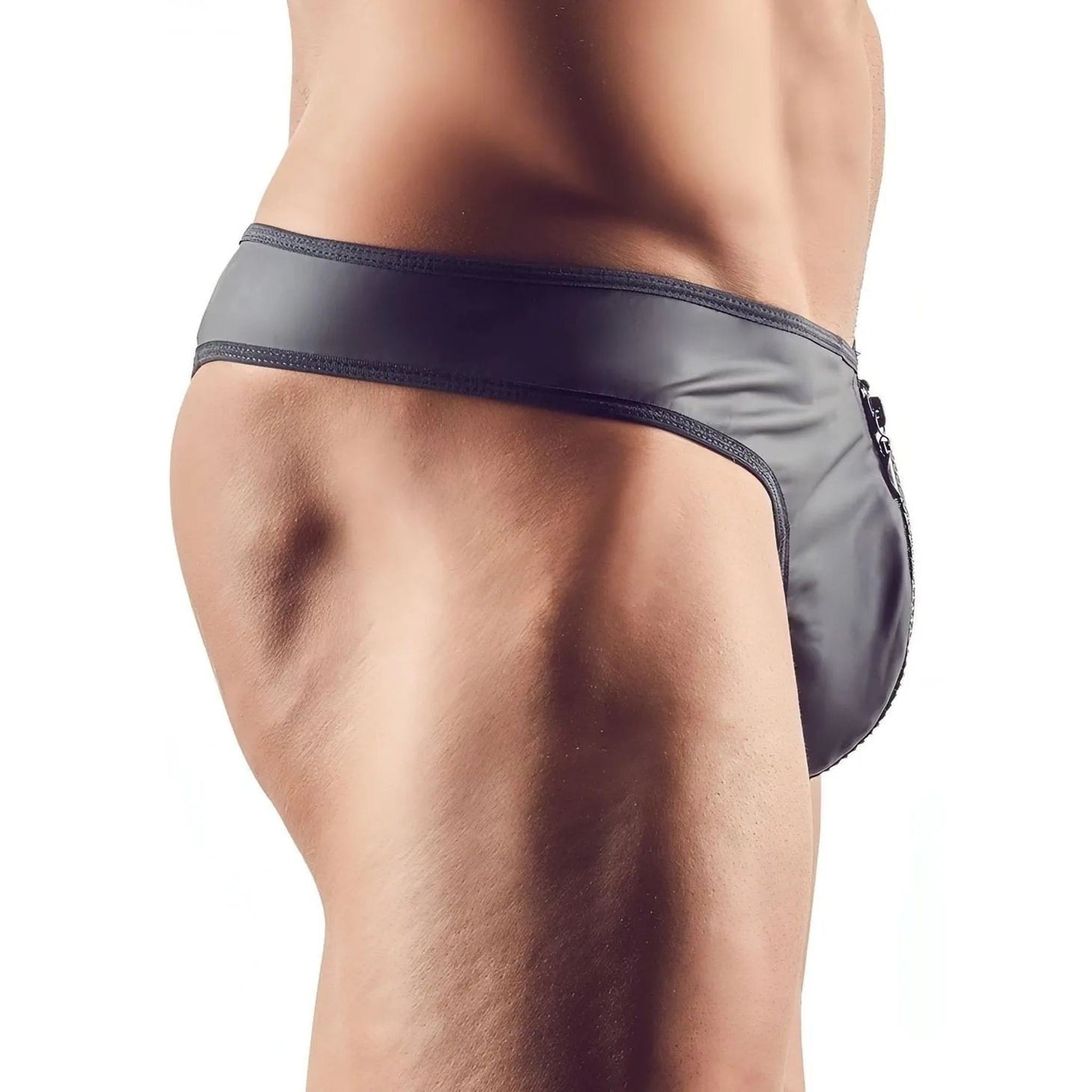 Perizoma uomo con zip di strass