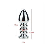 Plug Anale Ribbed in Acciaio 175g con Gemma