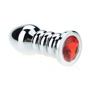 Plug Anale Ribbed in Acciaio 175g con Gemma