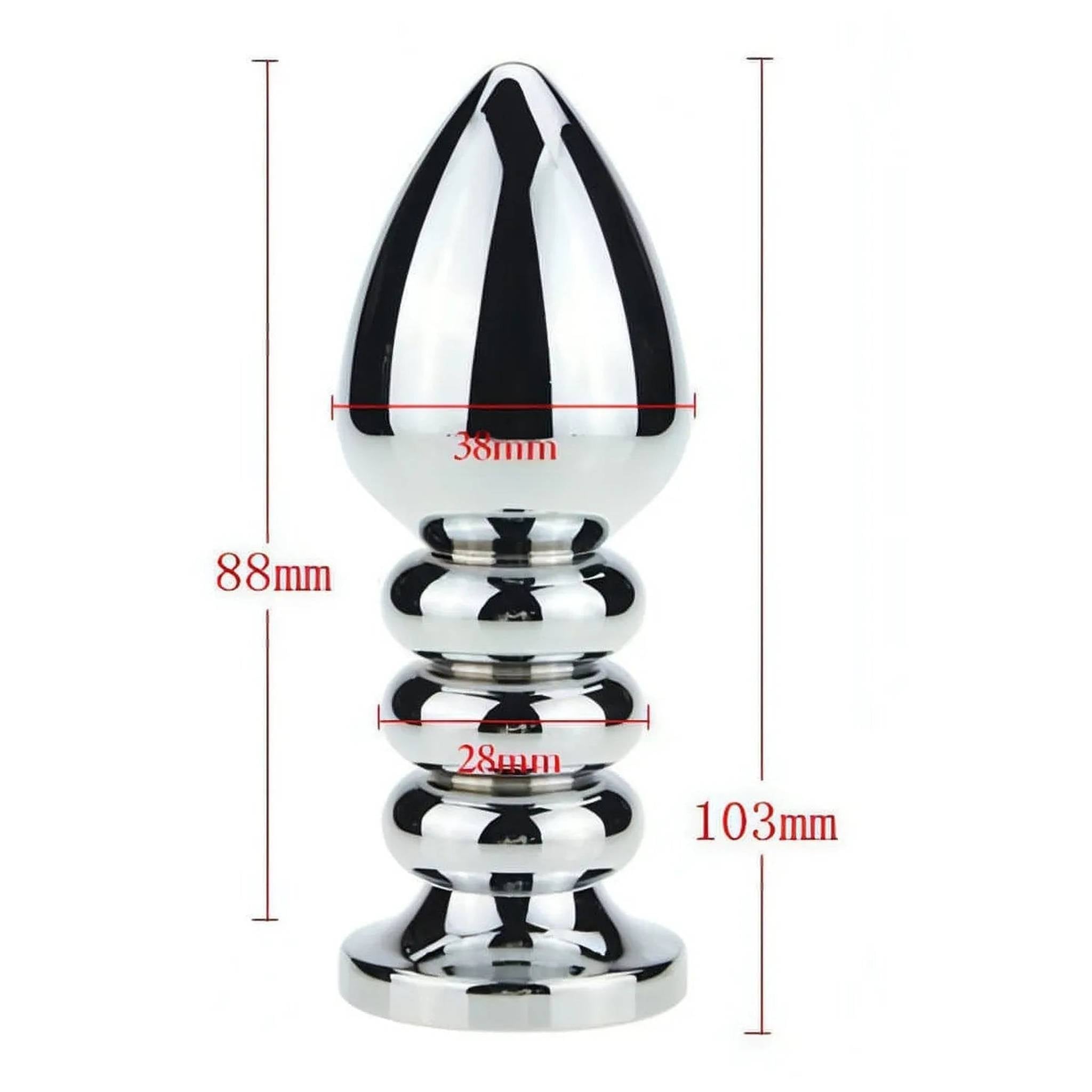 Plug Anale Ribbed in Acciaio Chirurgico con Gemma Blu, 175 gr.