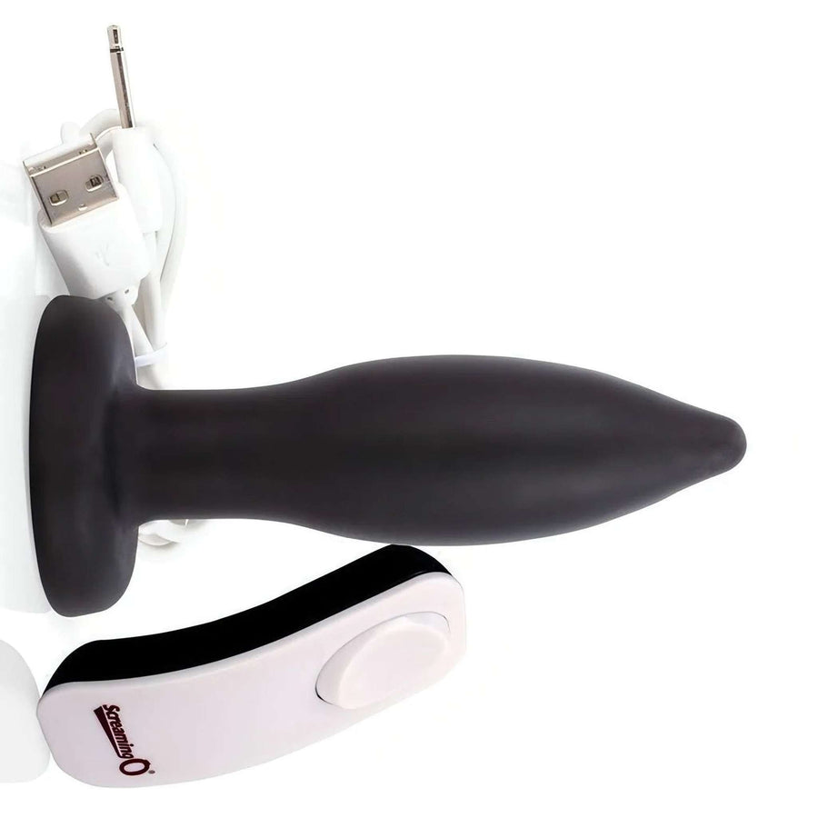 Plugón anal vibrante inalámbrico - Modo de vibración 20, recargable, silicona, negro