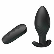 Plug Anale Wireless con Potente motore da 12 modalità di vibrazione - Ricaricabile, Impermeabile, Nero