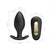 Plug Anale Wireless con Potente motore da 12 modalità di vibrazione - Ricaricabile, Impermeabile, Nero