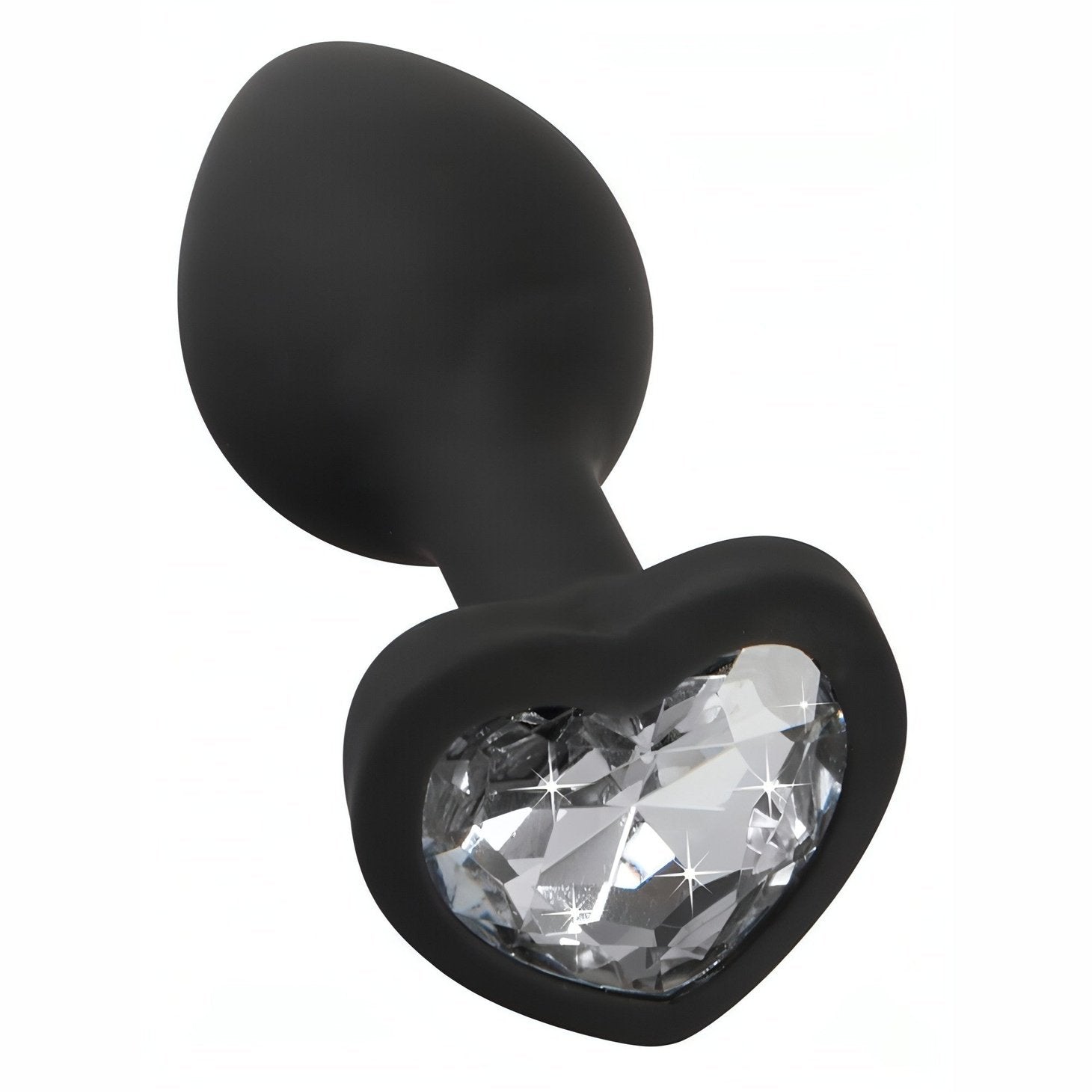 Plug Anale con swarovsky a forma di cuore - Nero, Silicone You2Toys