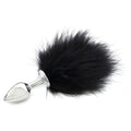Plug Anale in Metallo PomPomp Nero