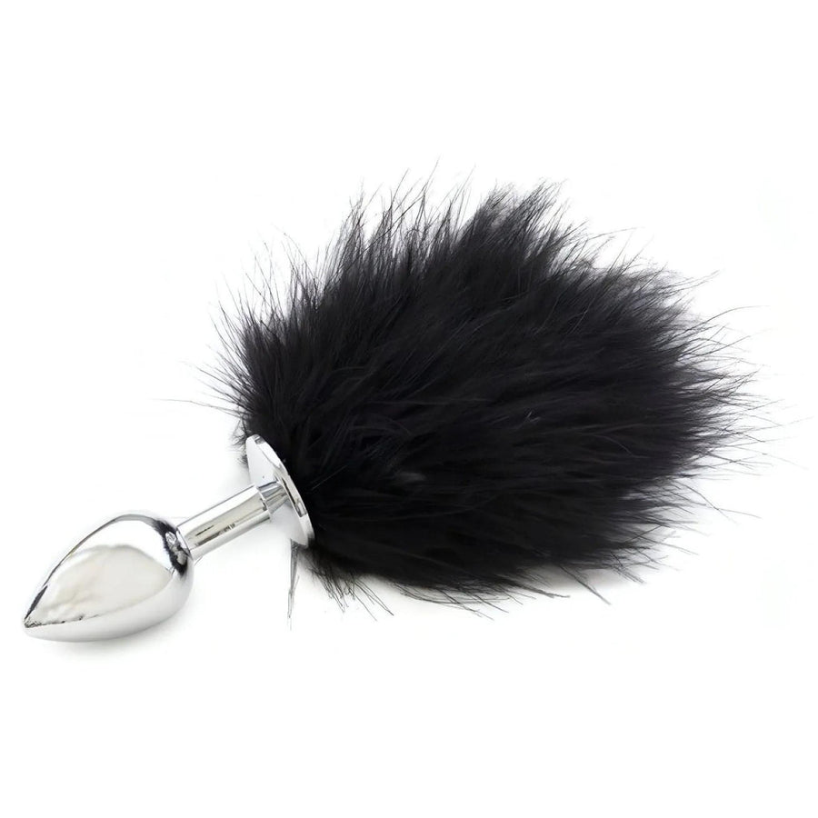 Plug Anale in Metallo PomPomp Nero