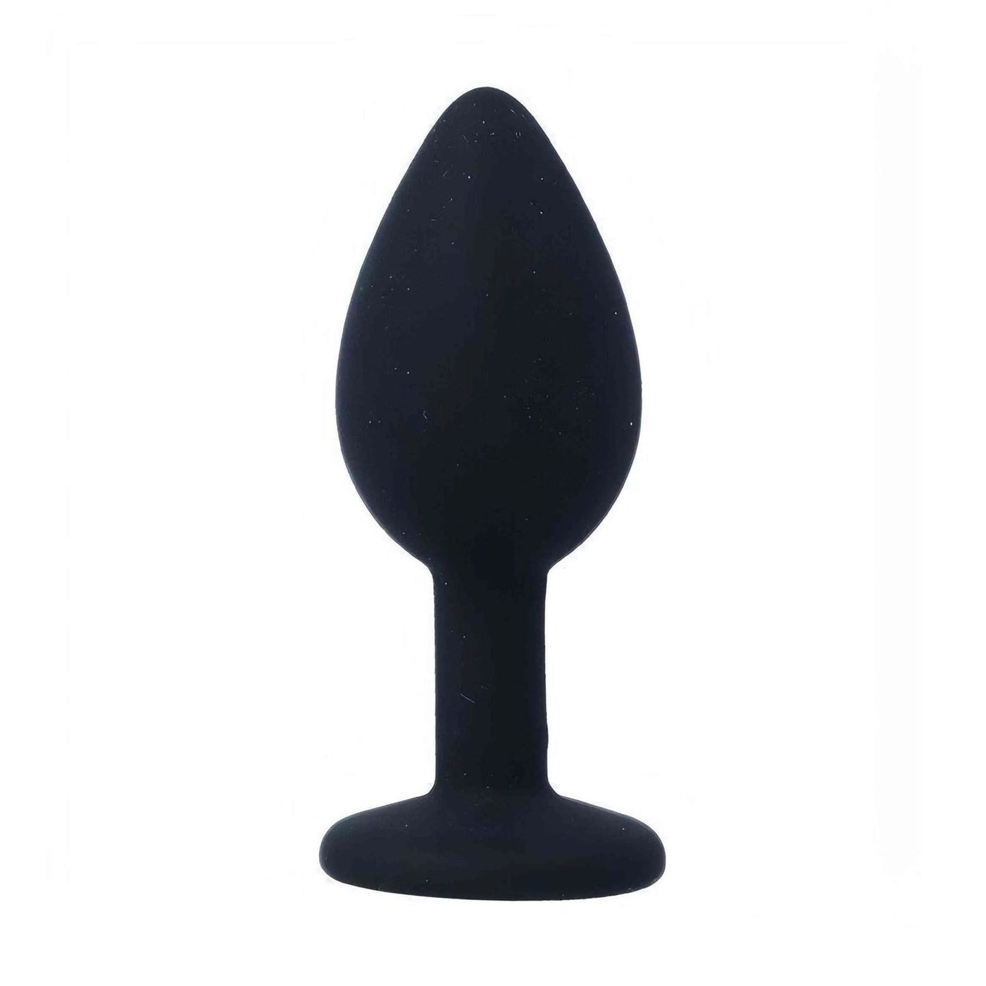Plug Anale in Silicone con Diamante trasparente - Nero